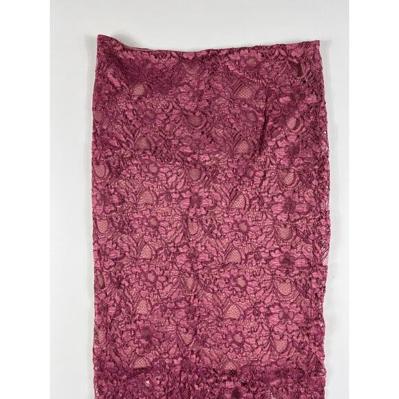 ASOS Lace Crochet Pencil Skirt Pink Purple size 8 - Picture 2 of 11